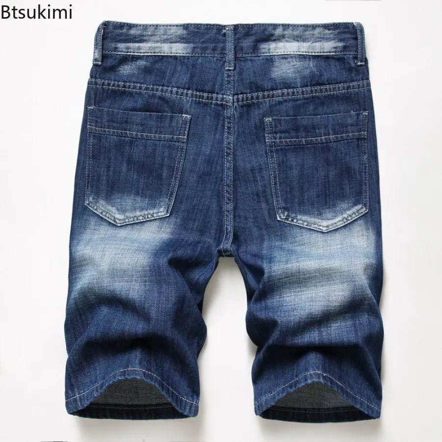 2025 New Men's Personalized Denim Shorts Fashion Retro Style Hole Casual Short Jeans Summer High Quality Straight Shorts for Men - Image 6