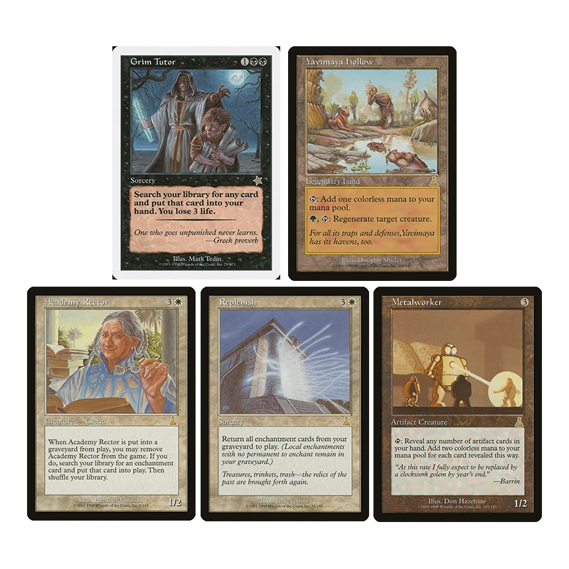 

Magic The Gatherings Storms Trading Card Game Diy Homemade Grim Tutor Academy Rector Replenish Collection Card Toys Gift