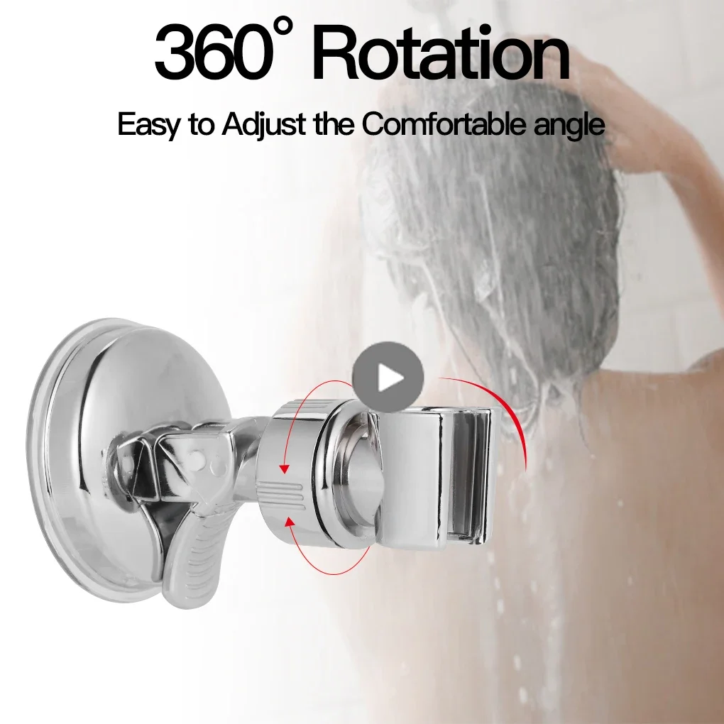 Universal Adjustable Hand Shower Holder Suction Cup Holder Full Plating Shower Rail  Holder Bathroom Bracket Stable Rotation