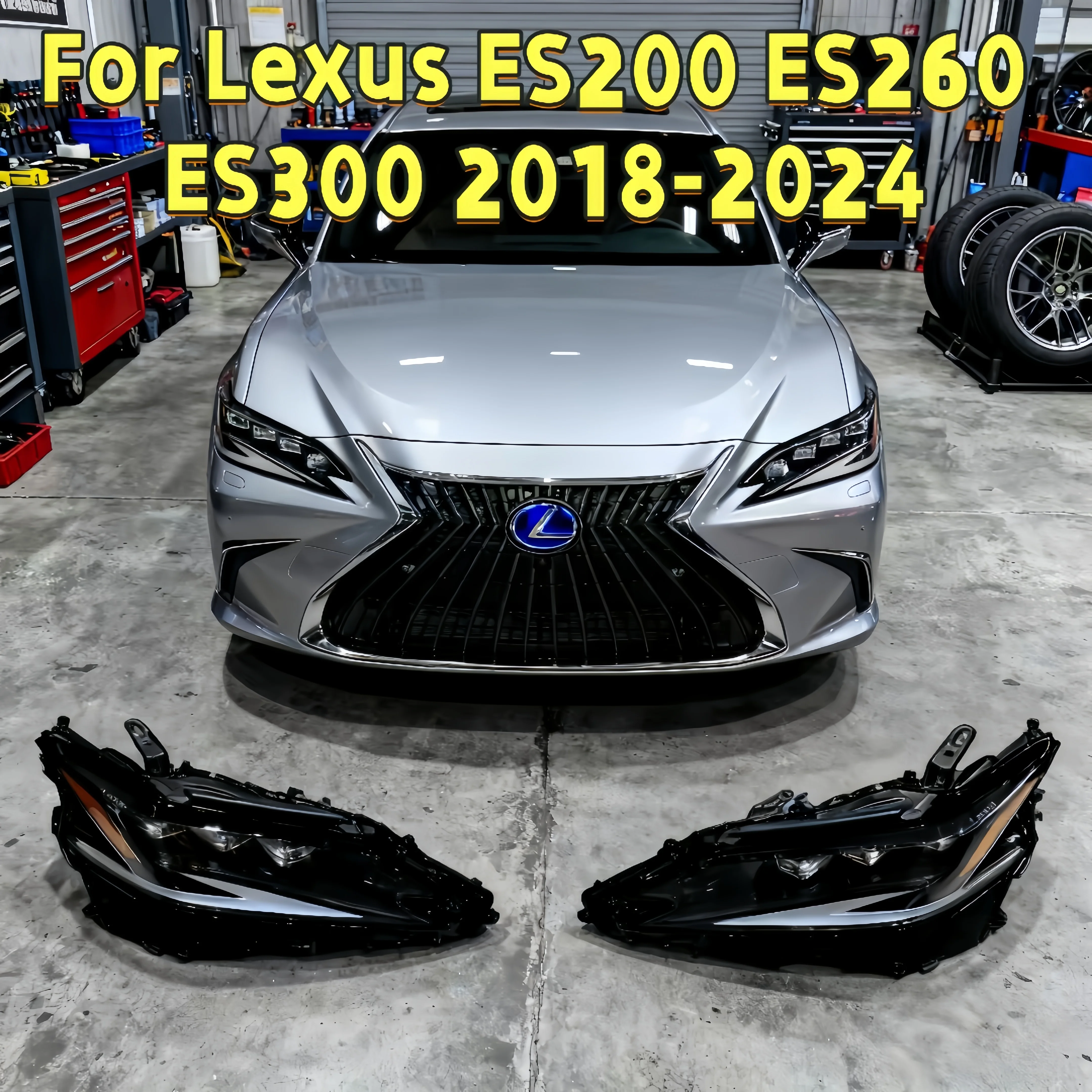 

Для Lexus ES200 ES260 ES300 (2018-2024) модернизированная оригинальная высококачественная фара с тремя глазами водяной матрицы в сборе. Plug and play