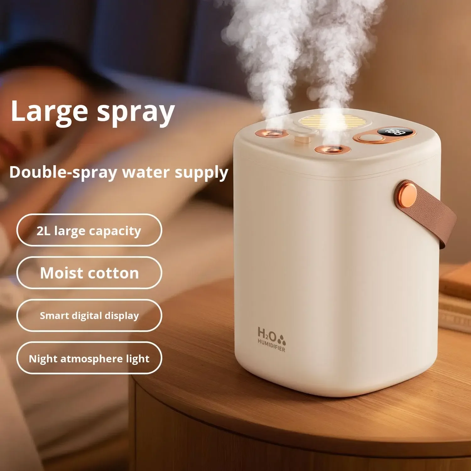 

New Plastic Humidifier & Air Purifier Dual Spray Wireless USB Rechargeable Home Silent Portable Office Desktop School Mini