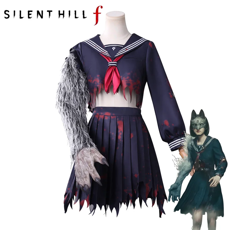 costumes-de-cosplay-de-jeu-silent-hill-f-shimizu-hinako-fox-jupe-de-marin-uniforme-accessoire-de-griffe-gant-costume-endommage-tenue-de-fete-d'halloween