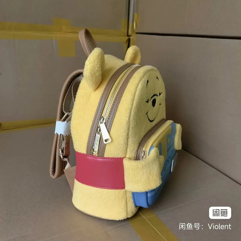 Original Disney Winnie-the-pooh Loungefly Backpack Anime Figure Kawaii Pooh Shoulder Bag Student Schoolbag Children\'s Backpack