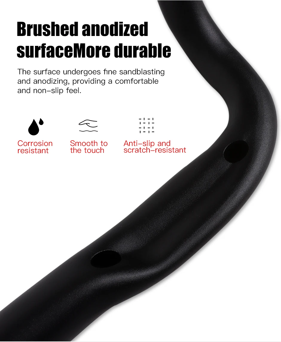 SAGMIT Fahrradlenker, reduziert den Widerstand, gebogener Lenker, verstärkte Fahrradteile, mit 31,8*420mm Aluminiumlegierung, Rennradlenker – Detail 6