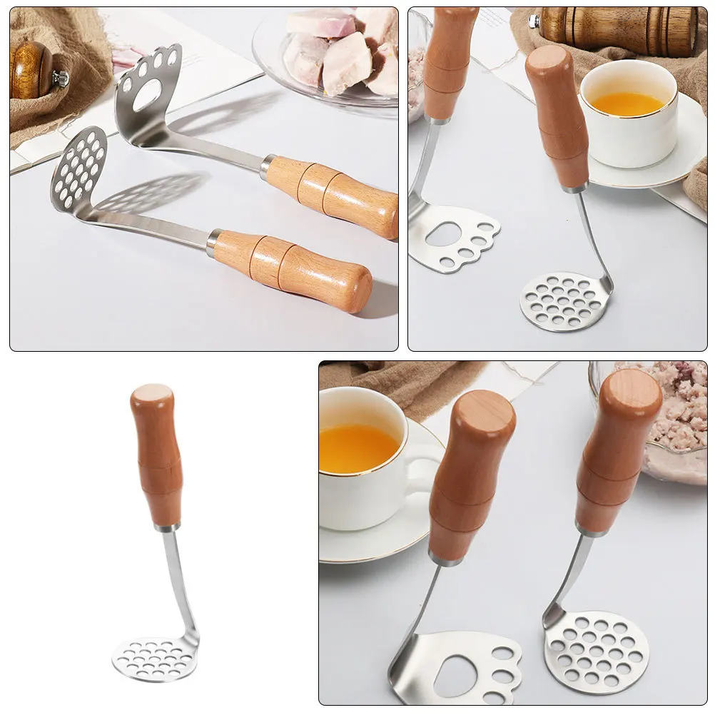 

304 Stainless Steel Potato Masher Compact Portable Manual Kitchen Gadget Vegetable Fruit Food Masher Easy to Use and Clean