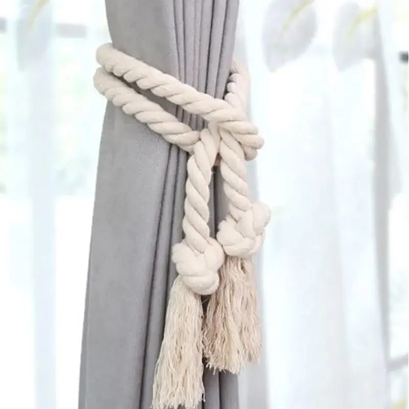 Set Curtain Buckles Tie Rope Curtain Tieback Holder Clips Rope  Decor Curtain  Decorative Accessories Solid Color