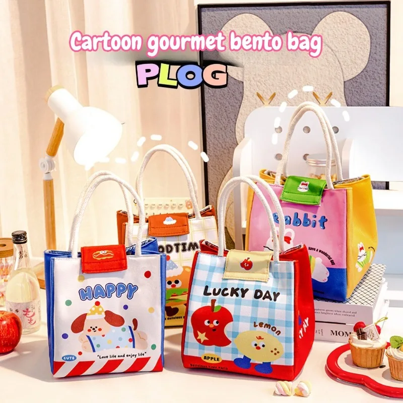 

Термосумка для обедов с мультяшным рисунком, большая, утолщенная, портативная, с термоизоляцией, для бенто-боксов