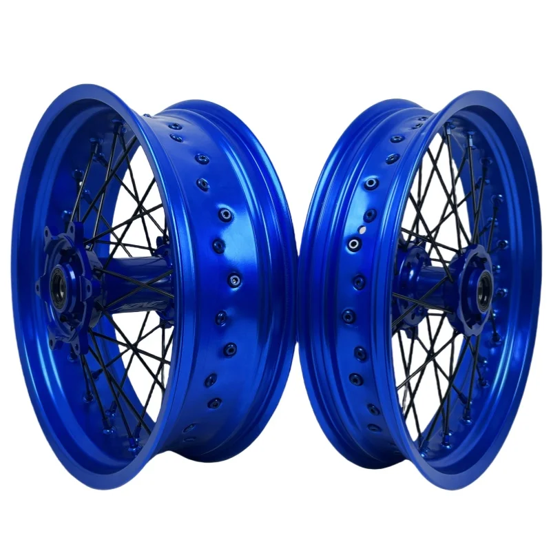 Blue Rim & Hub Aluminum Alloy Wheels 17x3.5/5.0
