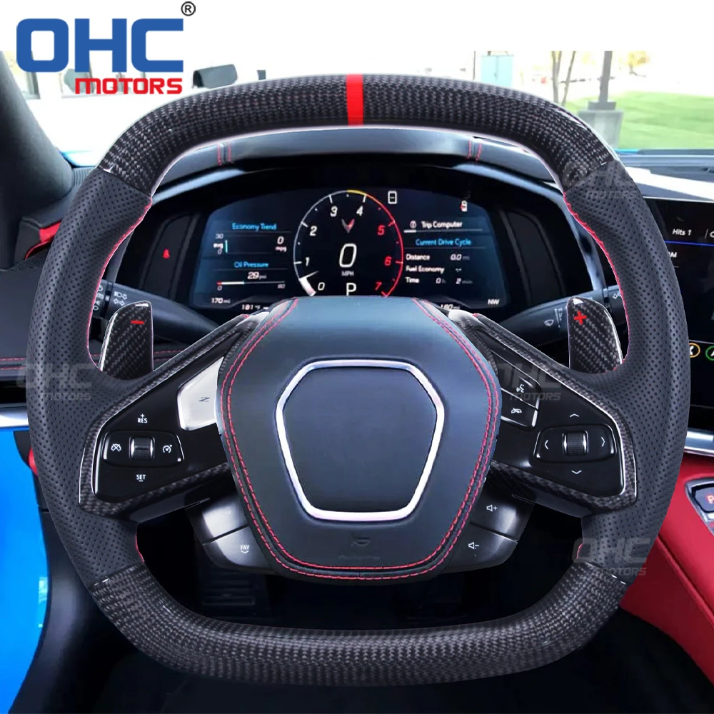 Fashionable Style C8 Carbon Fiber Steering Wheel supply for 2020 Chevrolet Corvette C8 Steering Wheel Carbon Fiber