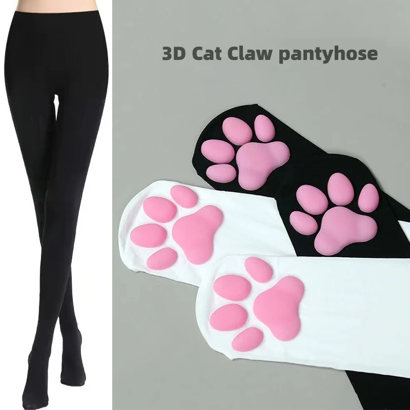 

New Arrival Cat Paw Pad Harajuku Pantyhose Pink Cute Lolita JK Girl Cosplay 3D Kitten Claw Pantyhose For Women