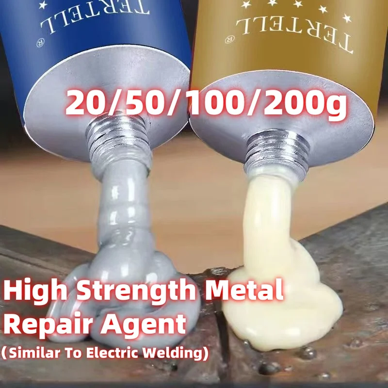 100/50/20g Metal Repair Adhesive High Strength Bonding Sealant Weld Seam Metal Adhesive Heat Resistance Strong Casting AB Glue