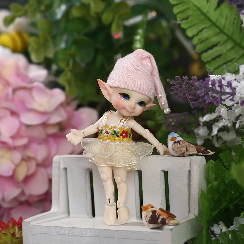 Free Shipping Fairyland FL Realpuki Pupu Doll BJD 1/13 Pink Smile Elves Toys