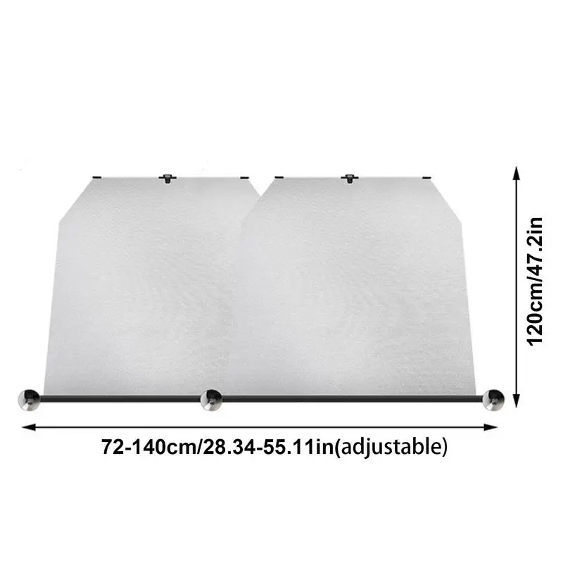 Retractable Windshield Sunshade Automotive Interior Sun Protection Length Adjustable Interior Sunshade With Hook Double Rod