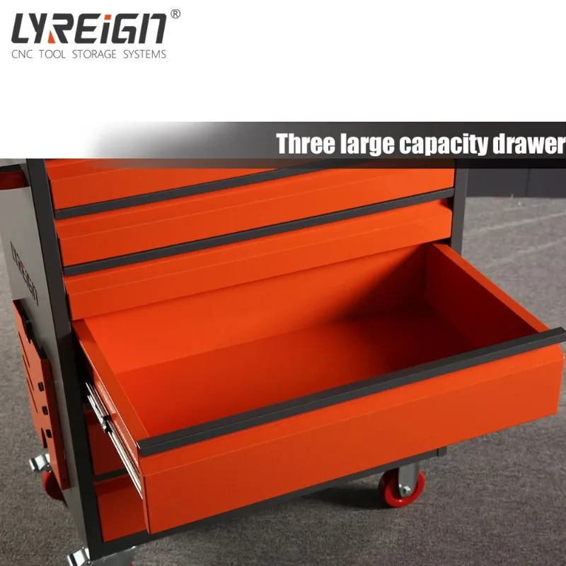 Tool Trolley with 6 Drawers Steel Tool Box on Wheels Marble Granite with Handle for Processing