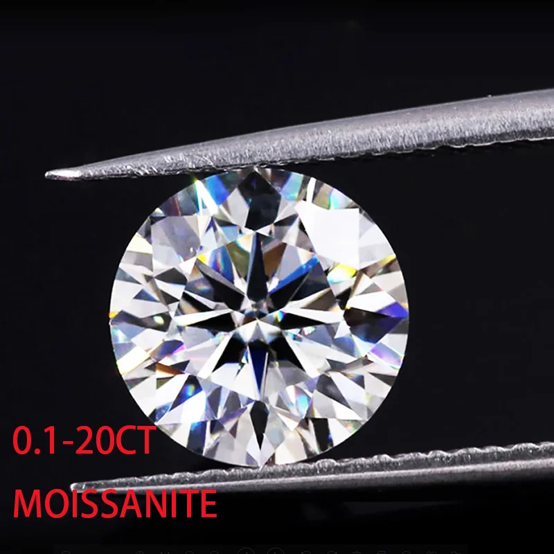 Certified Moissanite Stone GRA Loose Gemstones Engraved With Code D Color VVS1 Round Real Gem 100% Pass Diamond Test Top Selling