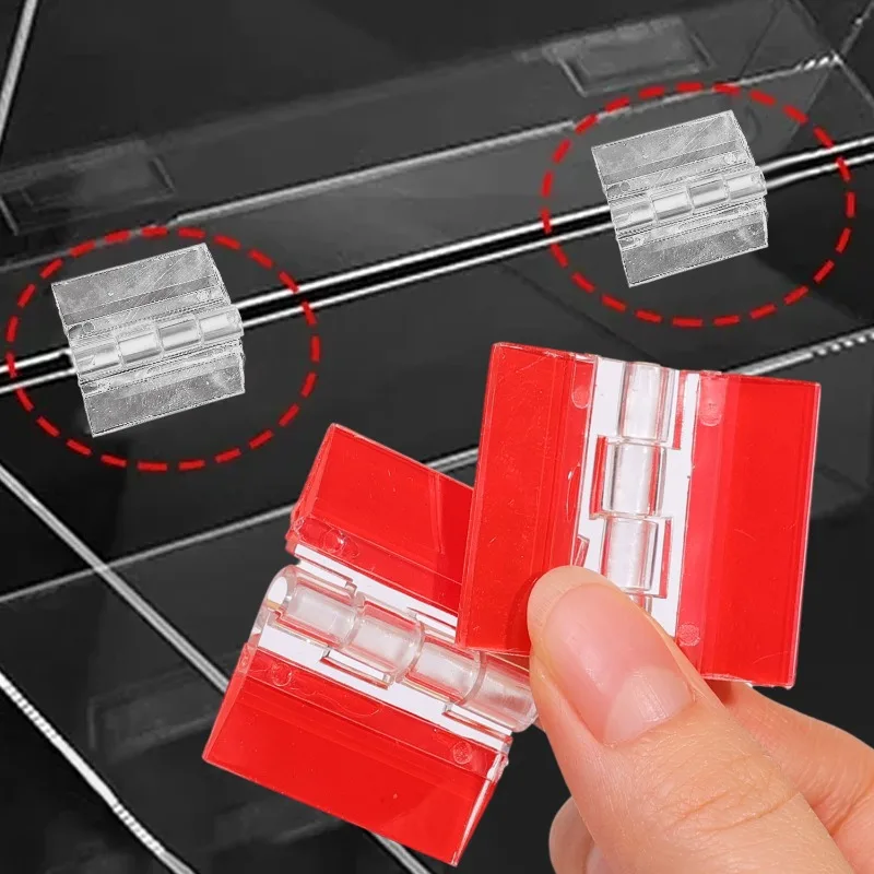 20/2PCS Acrylic Clear Hinges Self-Adhesive Folding Hinge DIY Cabinet Doors Jewelry Boxes Drawer Replacement Hinges Hardware Tool