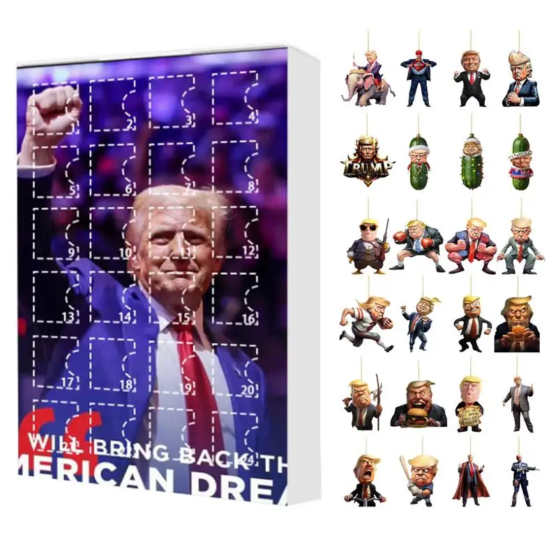 Christmas Advent Calendar 2024 Christmas Trump Ornament 24 Days Christmas Countdown Calendar Gift For DonaldTrump Supporters