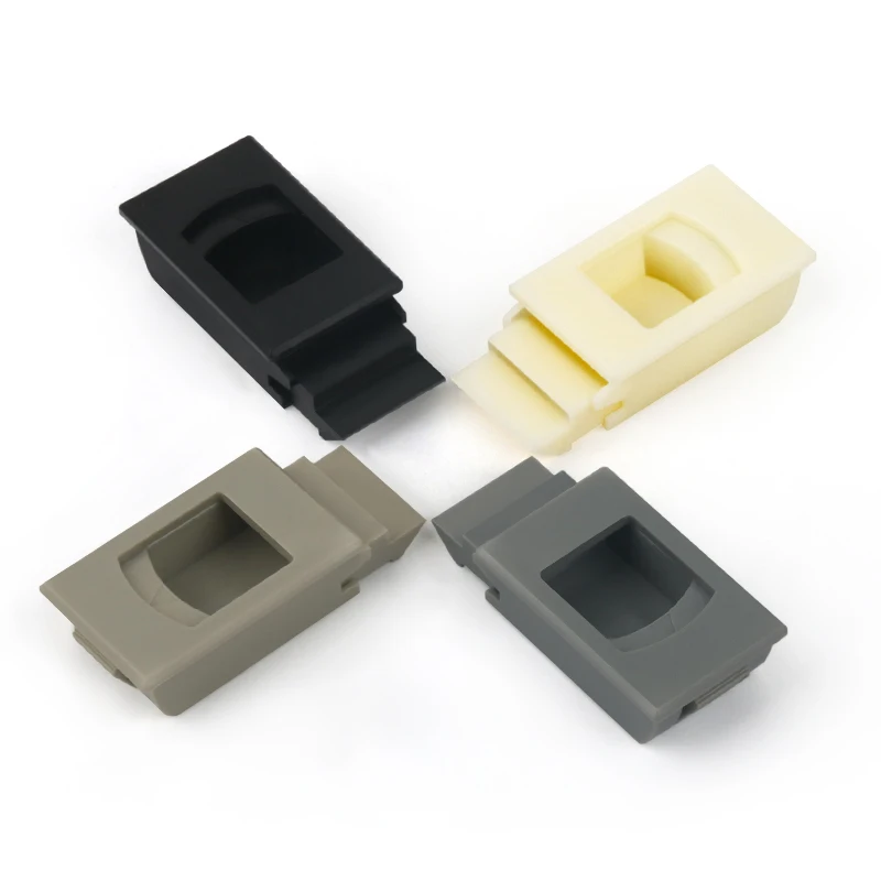 4pcs DK725 Side Door Buckle Push Concealed Handle Nylon Plastic PP ABS Snap Action Hasp Sliding Lock Quick Installation Door
