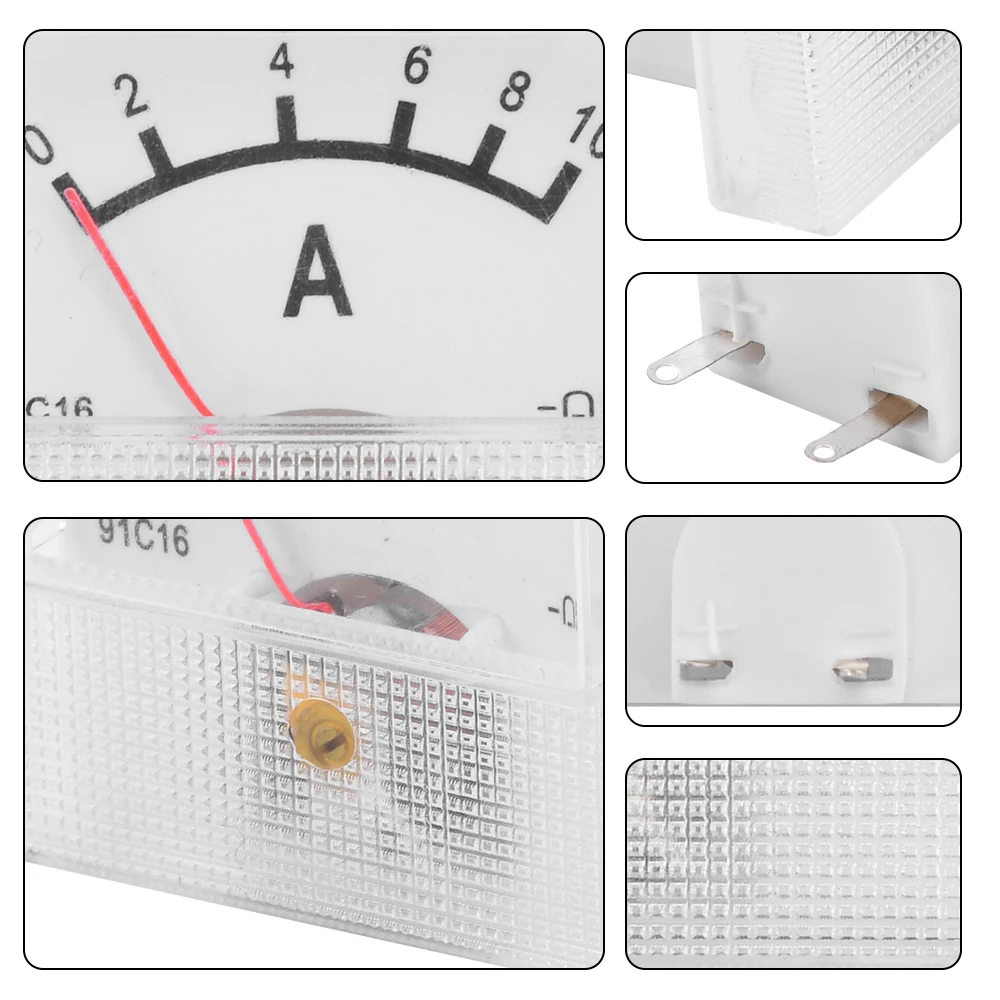 Ammeter DC Analog Current Meter Panel Mechanical Pointer Type 10A 20A 30A 50A Current Voltage Tester