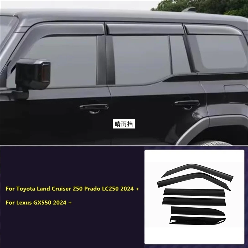 Car Window Deflector Visor For Toyota Land Cruiser 250 Prado LC250/Lexus GX550 2024 + Vent Sun Shade Rain Shelter Weather Shield