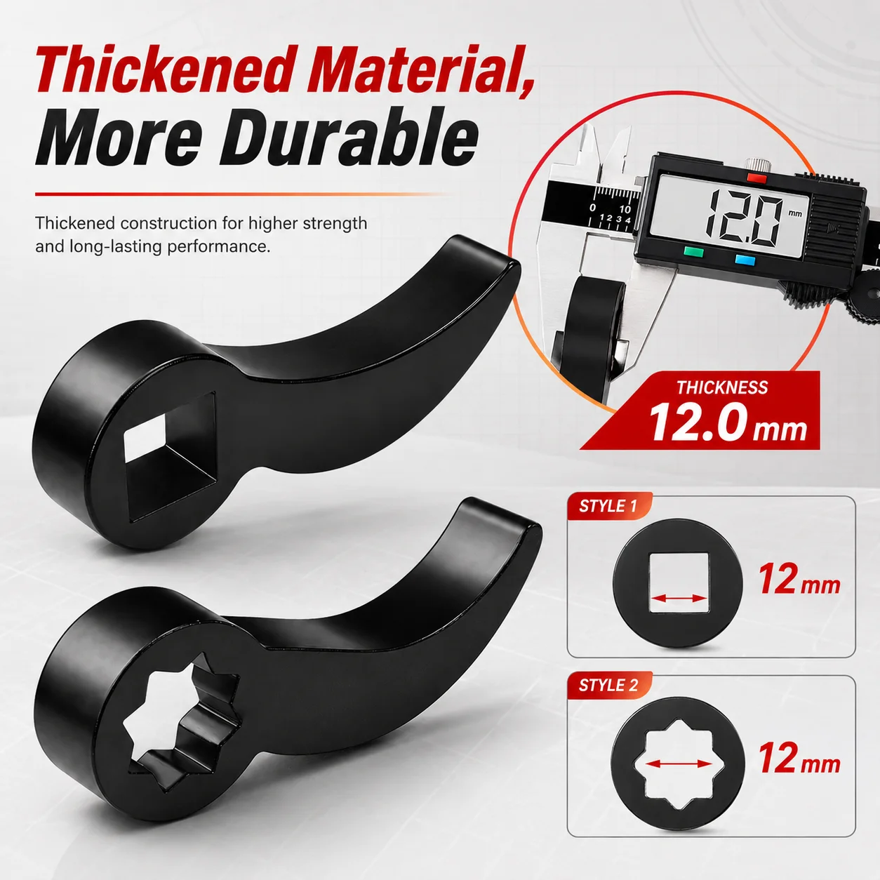 PINMOAP 1/2/5PCS Wrench Open End Spanner Head Ratchet Adapter Durable Hand Tool For Auto Repair Plumbing Mechanical Maintenance