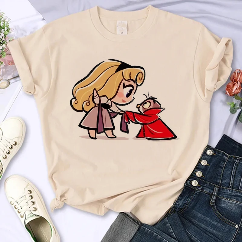 New in  Disney Princess T Shirt Women Harajuku 90s Cute T-shirt Funny Tshirt Female Clothes