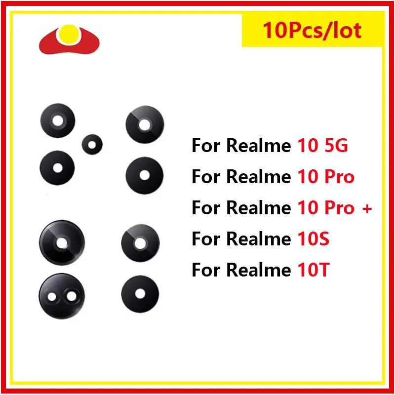 

10Pcs Rear Camera Glass Lens Back Camera Lens Glass For Realme 10 5G 10S 10 Pro+ 10pro plus 10T with Sticker Replacement