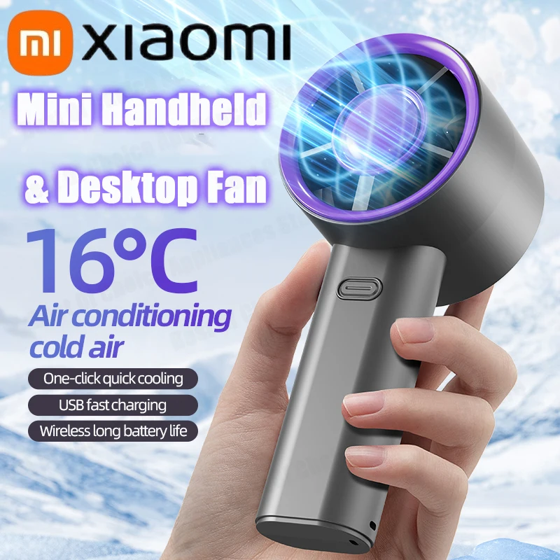 

Xiaomi Mini Handheld USB Портативный портативный турбовентилятор с быстрой зарядкой Регулируемый 3-скоростной воздушный охлаждение для летнего дома, путешествий, офиса