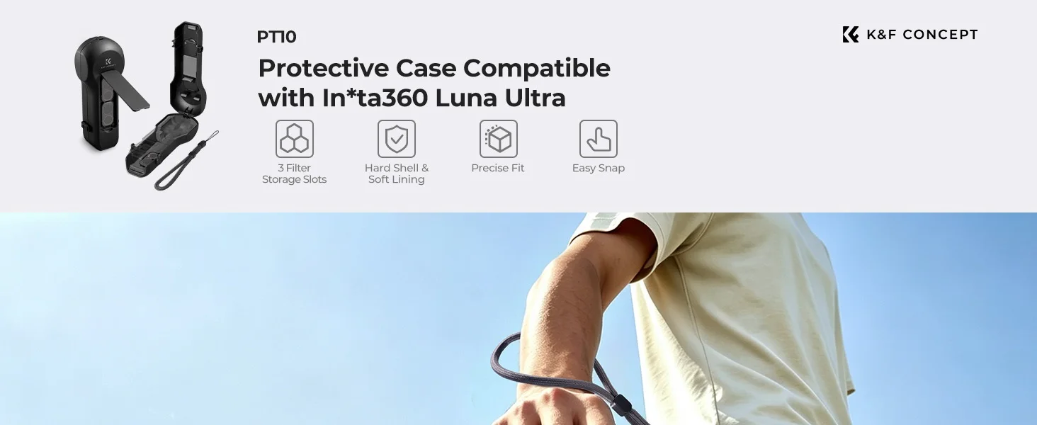 K&F Concept Schutzhülle für Insta360 LUNA Ultra Action-Kamera Zubehör 3-teiliges Filtergehäuse Schutzabdeckung – Detail 1