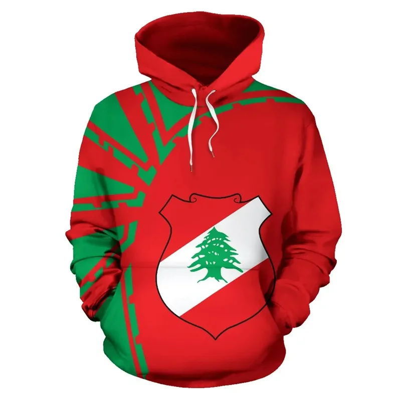 Peace And Love The Republic-of Lebanon Ethnic Flag 3D Printed Hoodies Lebanon Tribal Emblem Graphic Hooded Sweatshirts Pullovers