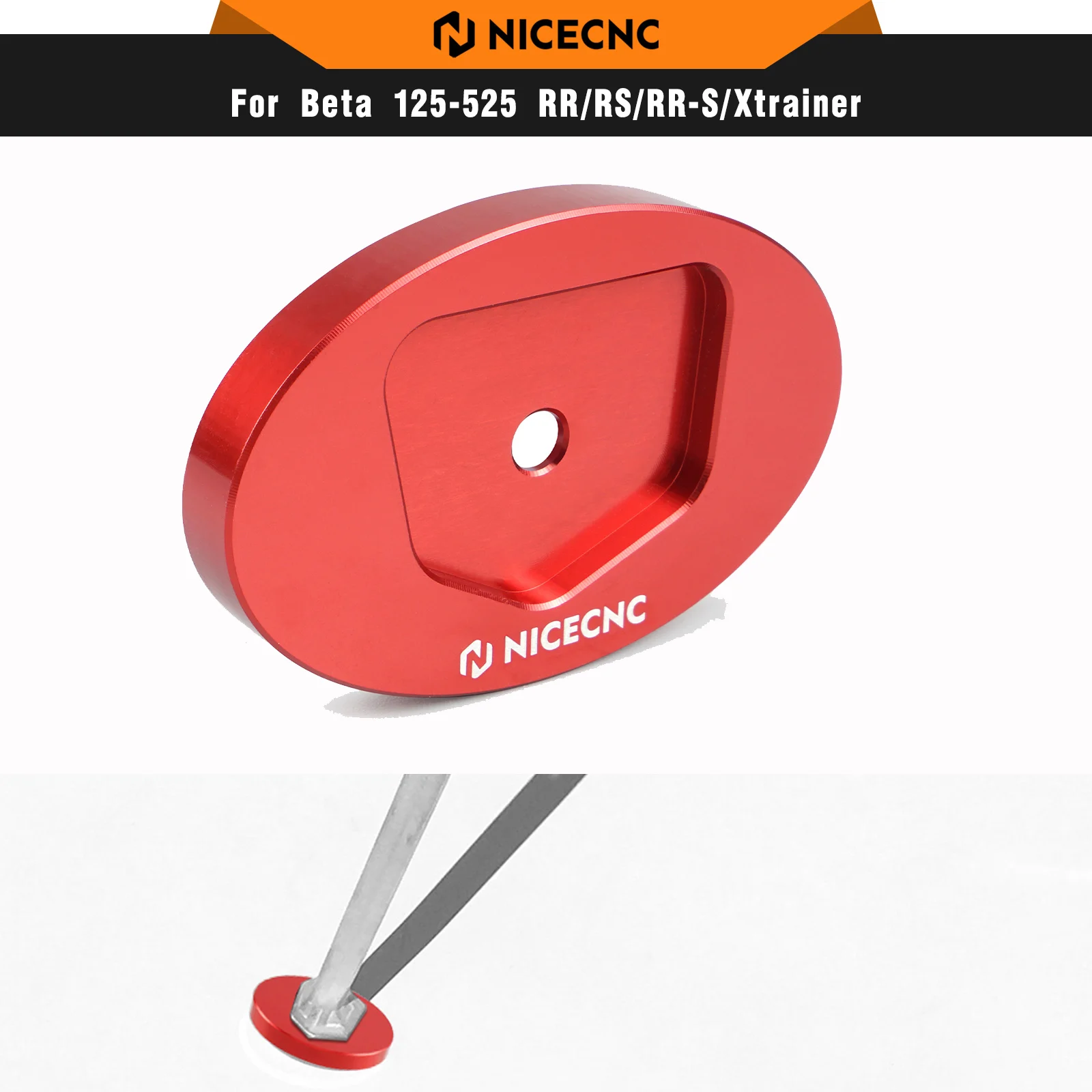 NICECNC Billet Side Stand Foot Pad For Beta XTrainer 300 2015-2019 RR300 RR250 RR125 RR200 RR350 RR430 RR480 RS RR-S 2013-2019