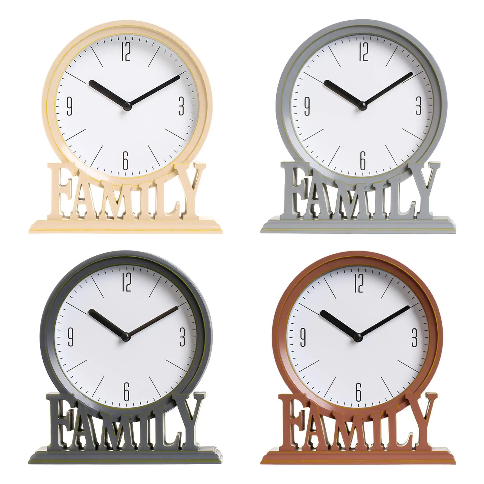 Vintage Style Desk Clock Non Ticking Ornament Bathroom Fireplace Bedroom