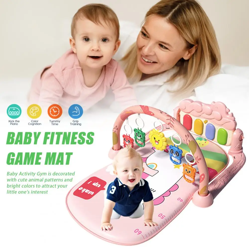 Pattern Baby Activity Gym Baby Gym Play Mat with Piano Tummy Time Activity for Infants Development for Toddlers for Newborns