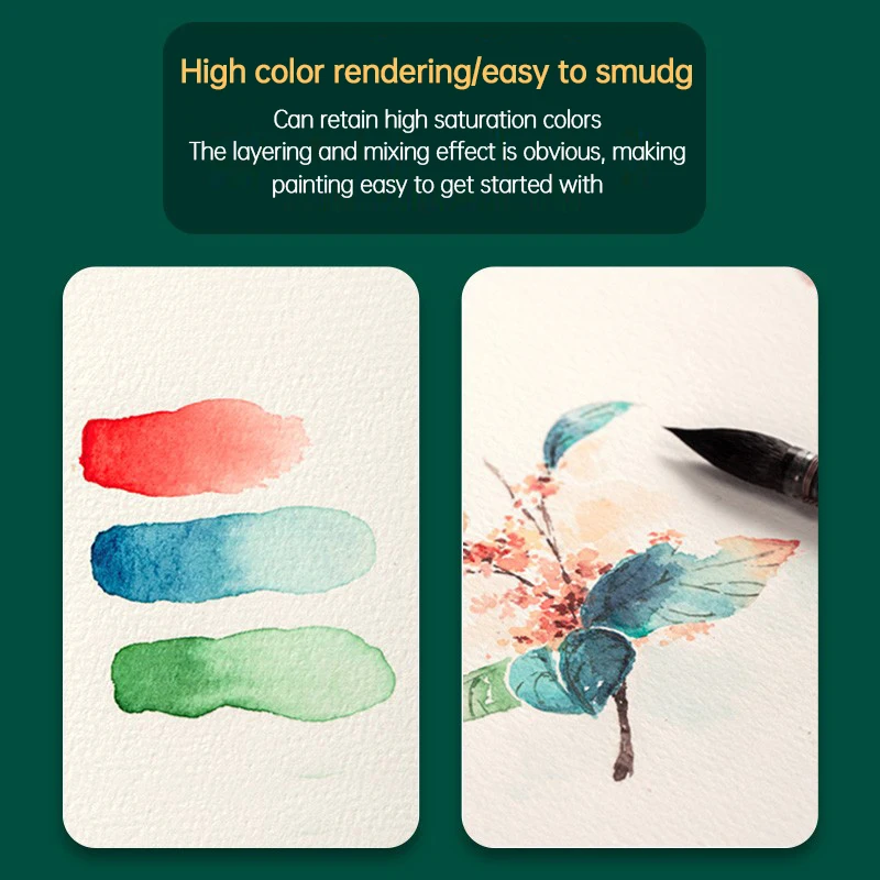 Baohong-Bloc de papel de dibujo de acuarela para artista, cuaderno de bocetos de acuarela Aquarell, suministros de Arte de pintura, 300g, 100%