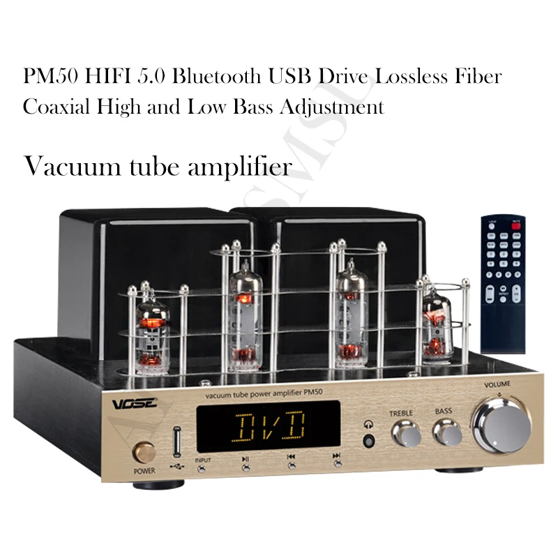 AIYIMA SMSL Subwoofer Tube Amplifier Lossless decoding Fiber Coaxial Bluetooth hifi 80W 2.1 6F1 Vacuum Tube Power Amplifier