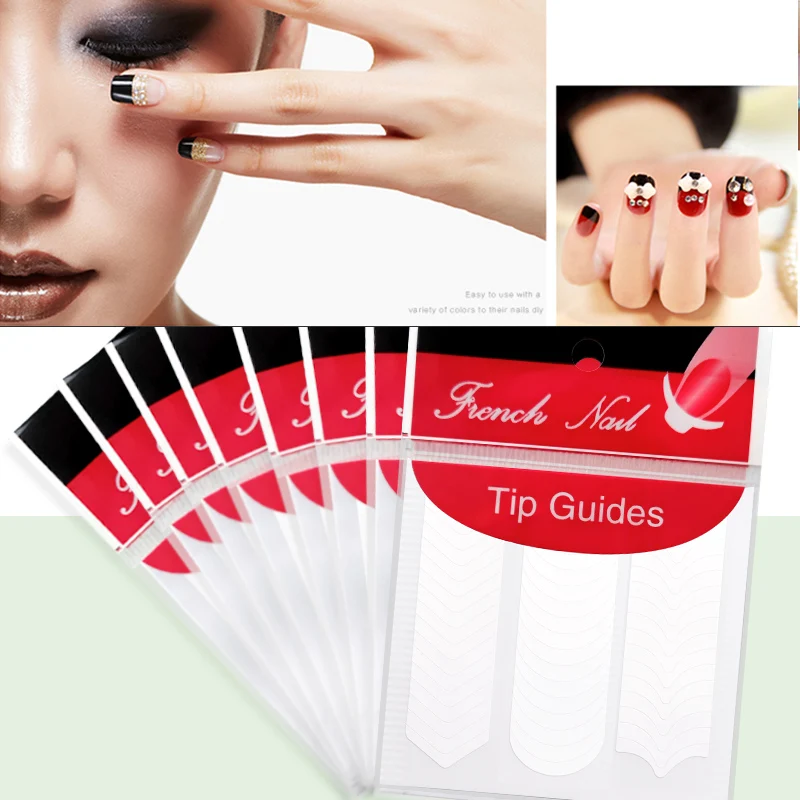French Tip Manicure Stickers 10/50/100PCS Nail Art Guide Strips French Line Self-Adhesive DIY Nail Decals Fringe Designs