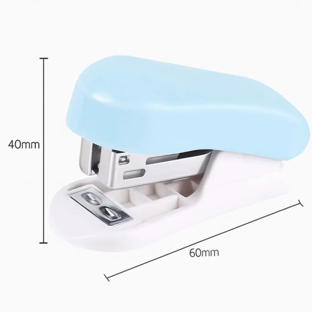 Cartoon Design Mini Stapler Small Size Convenient Student Stapler with Staples Macaron Color Test Paper Stapler Office Use