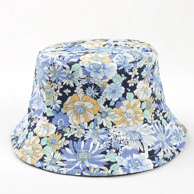 2023 Spring Cotton Cartoon Flower Print Bucket Hat Fisherman Hat Outdoor Travel Sun Cap For Men And Women 160