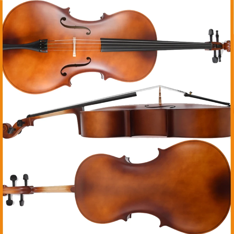 

2026 New Beginner's Practice Cello Student Level Cello 4/4 3/4, Entry-Level Handcrafted Cello for Learning with Case
