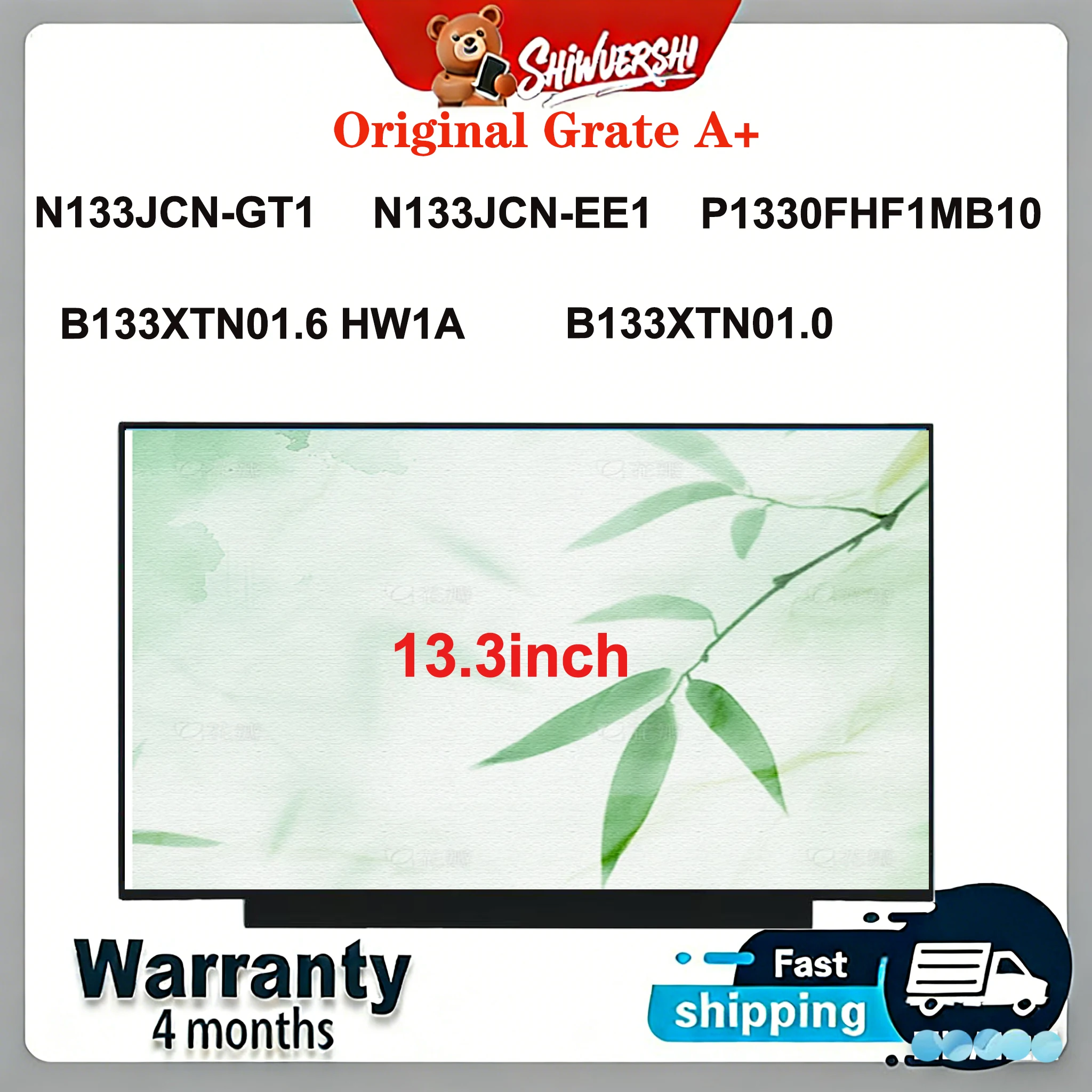 

Original New A+13.3" Laptop Lcd Screen N133JCN GT1 N133JCN EE1 P1330FHF1MB10 P1330FHF1MB10 B133XTN01.6 HW1A B133XTN01.0