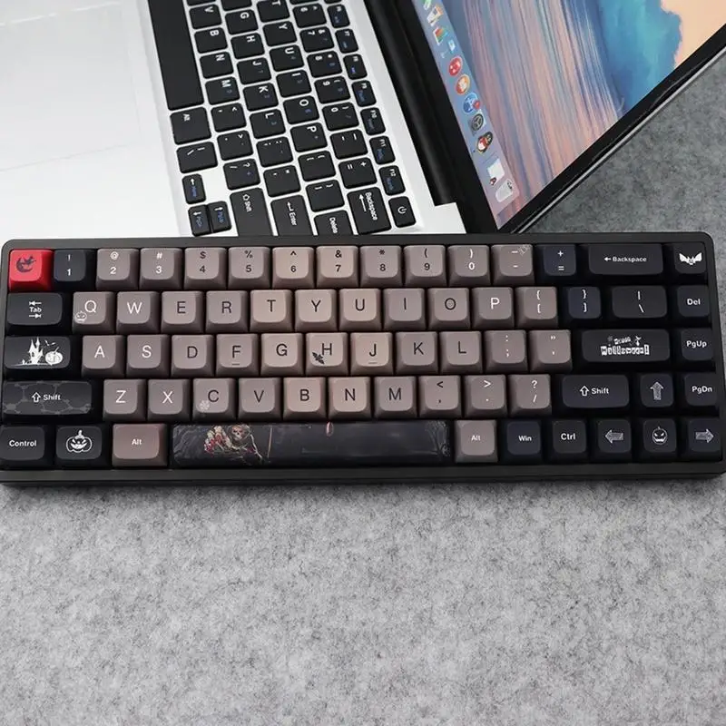 

137 колпачков для клавиш PBT XDA, колпачки для клавиш на тему Хэллоуина для 61 64 68 84 87 96 104, механическая клавиатура для колпачков для клавиш, японский/Eng