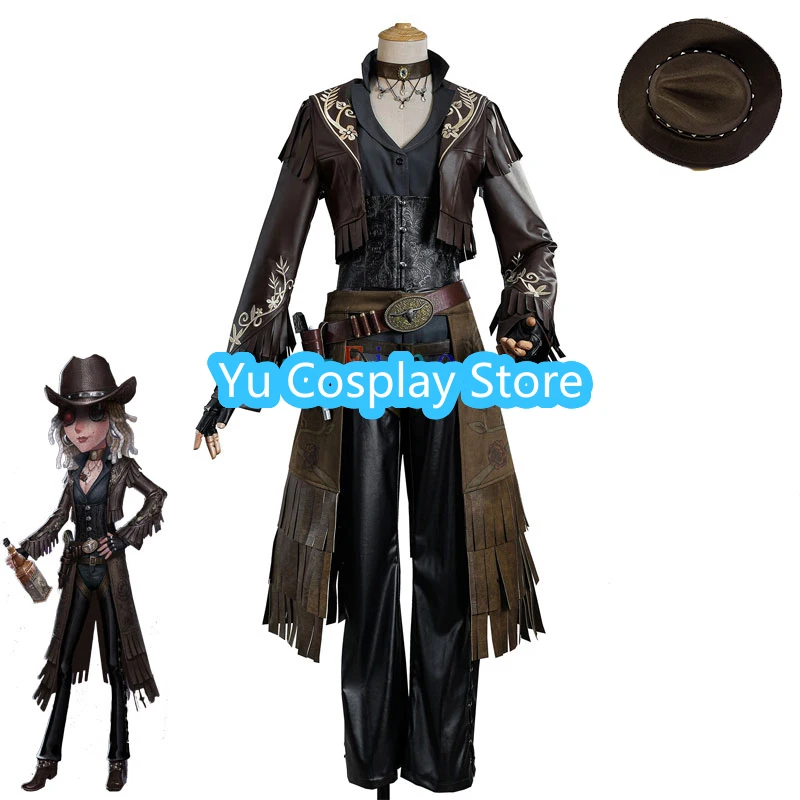 Game Identity V Barmaid Demi Bourbon Cosplay Costume Black Rose Cowgirl Cosplay Suit  Halloween Carnival Uniforms Custom Made