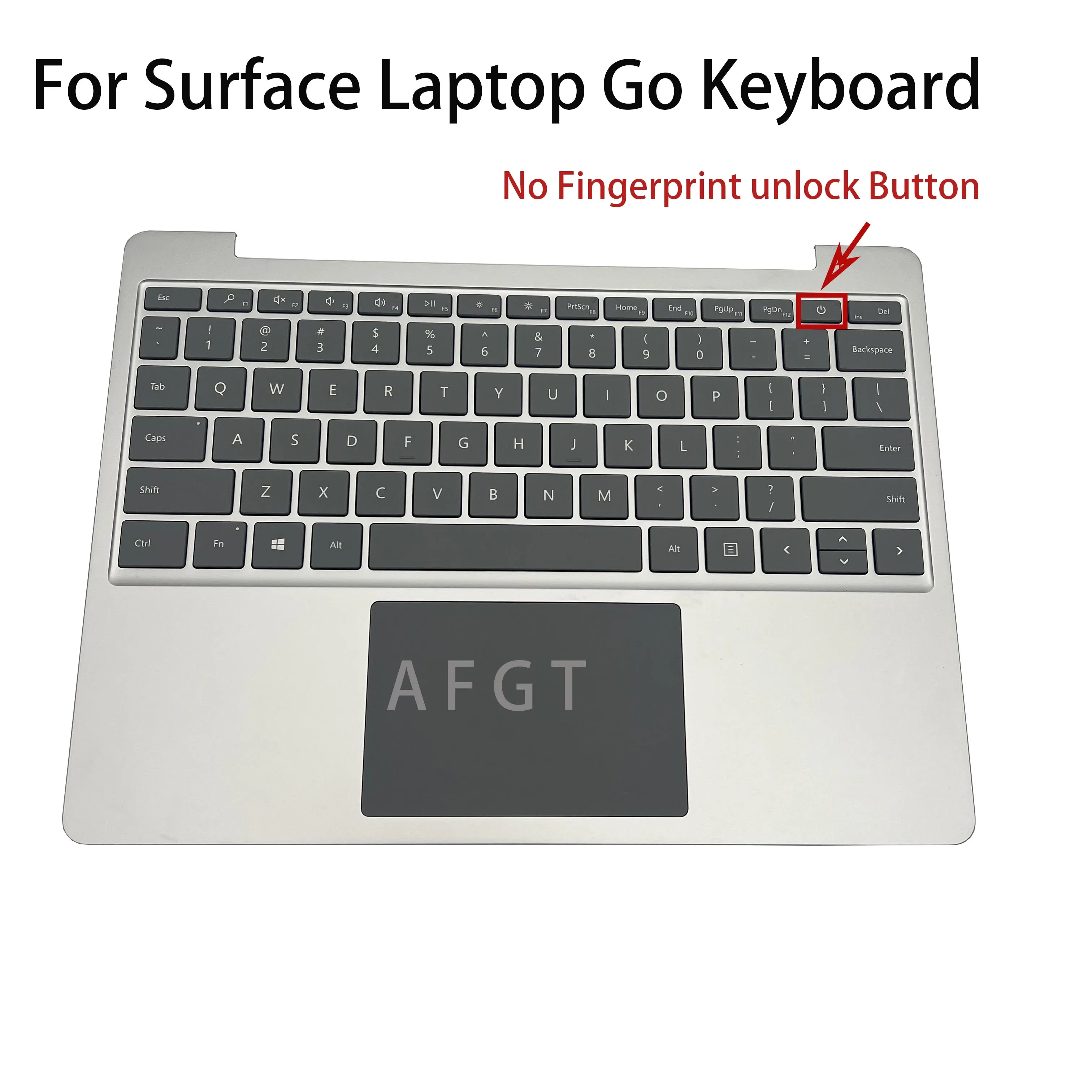 Original Keyboard  For Microsoft Surface Laptop GO1/2/3 Replacement Keyboards Unlock Button With Fingerprint 1943 2013 Silver