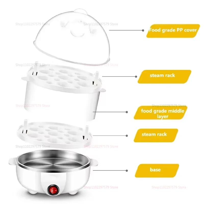 Electric Eggs Cooker, Rapid Multifunctional Mini Eggs Cooker Boiler For Poached Eggs, Scrambled Eggs, Omelets, Auto Shut image 6