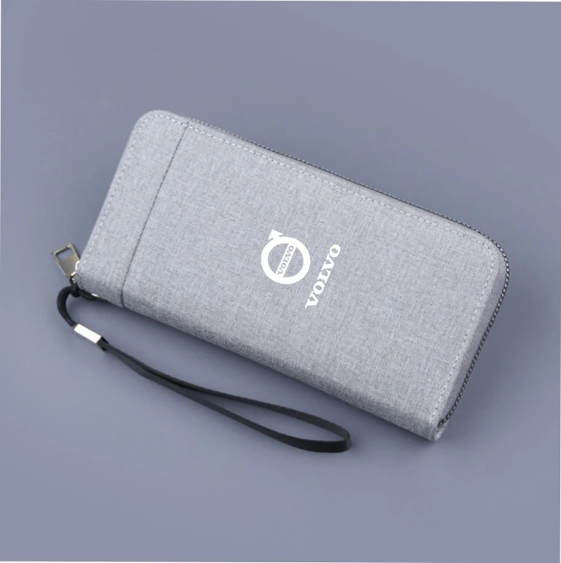 Men Business Wallet Handbag Credit Card Money Pouch Canvas Purse For Volvo Xc60 Xc90 V40 V60 S60 V50 V90 S80 C40 XC40 V70 XC70
