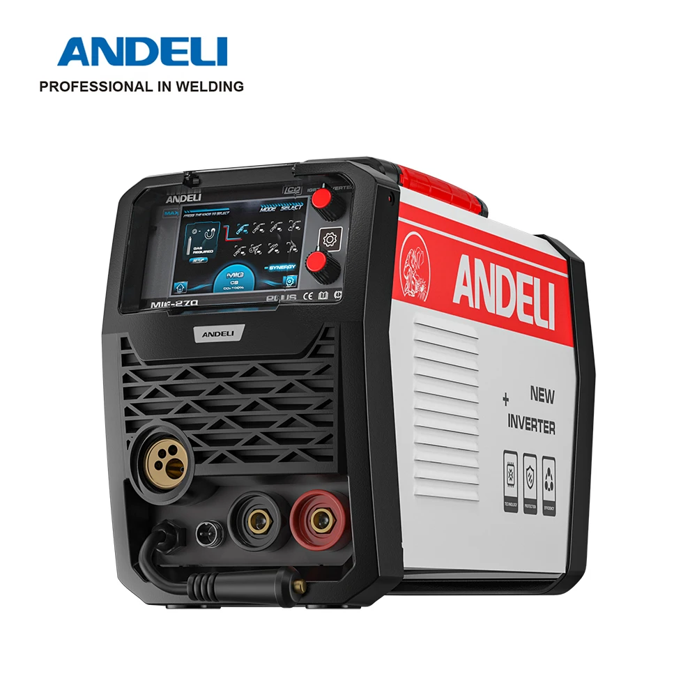 ANDELI 200A MIG Welder MIG/TIG/MMA/Aluminum Welding Gas/Gasless Semi-automatic Welding Machine 5 in 1 Multiprocess Welders