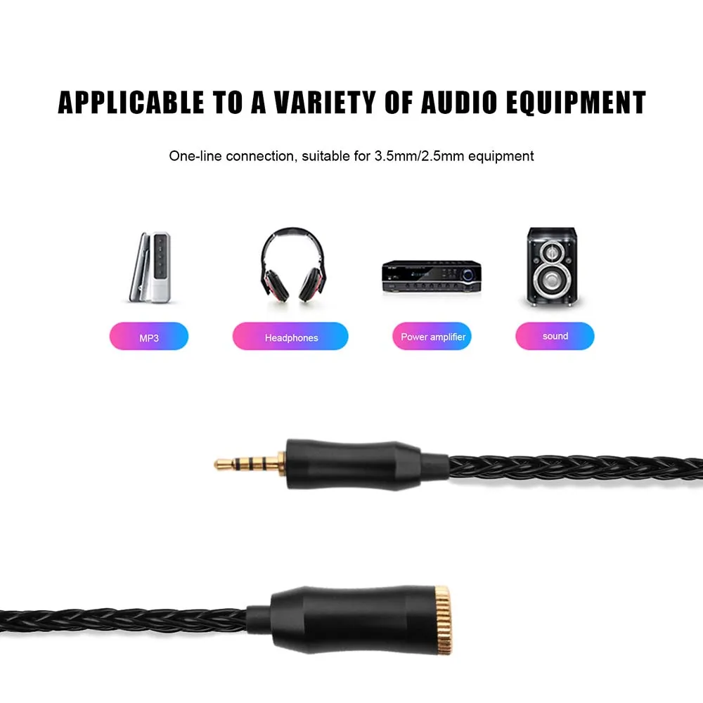 2.5mm Balanced Male To 4.4mm Stereo Female Adapter Cable For NW‑ZX507 DMP‑Z1 NW‑ZX300A NW‑WM1Z Headphone Cable Adapter