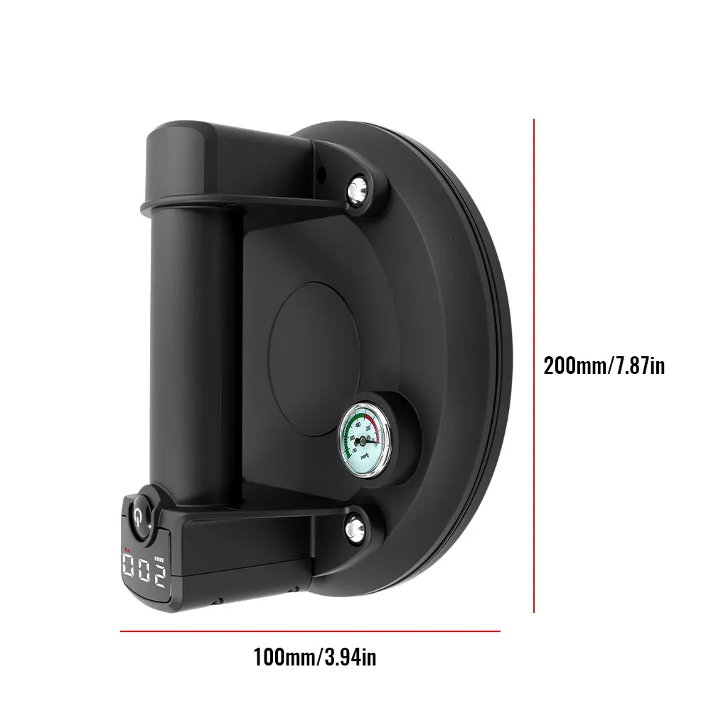 Upgrade Intelligent Display Industrial Grade Electric Vacuum Suction Cup 200KG Load Heavy Duty Granite Tile Glass Lifter