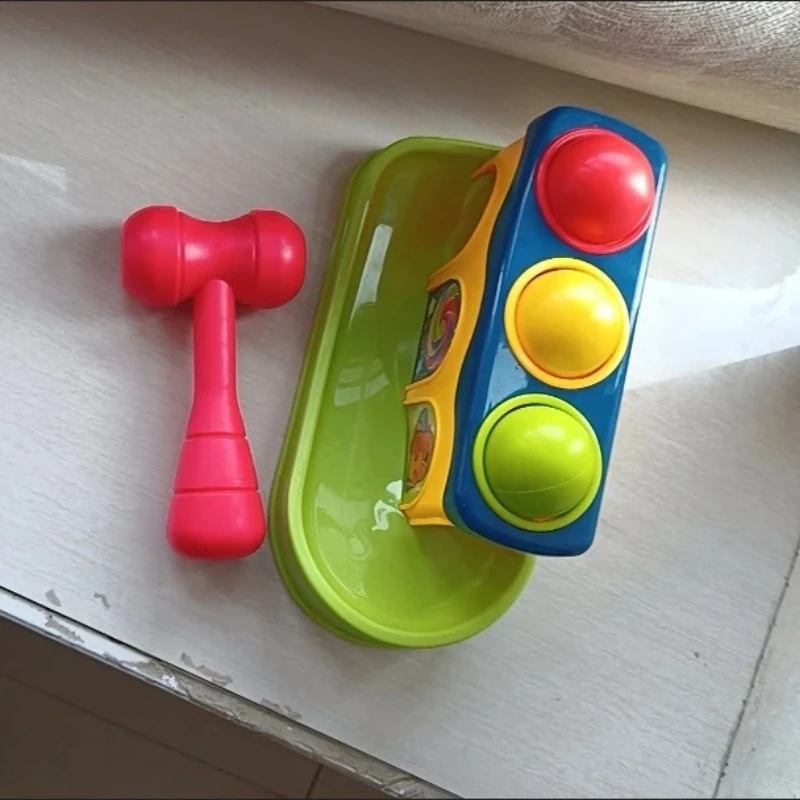 

Baby with Hammer Tool Pop-up Toys Children's Preschool Educational Toys Stacking Hand Hammer Ball Box Game Gifts for Boys Girls