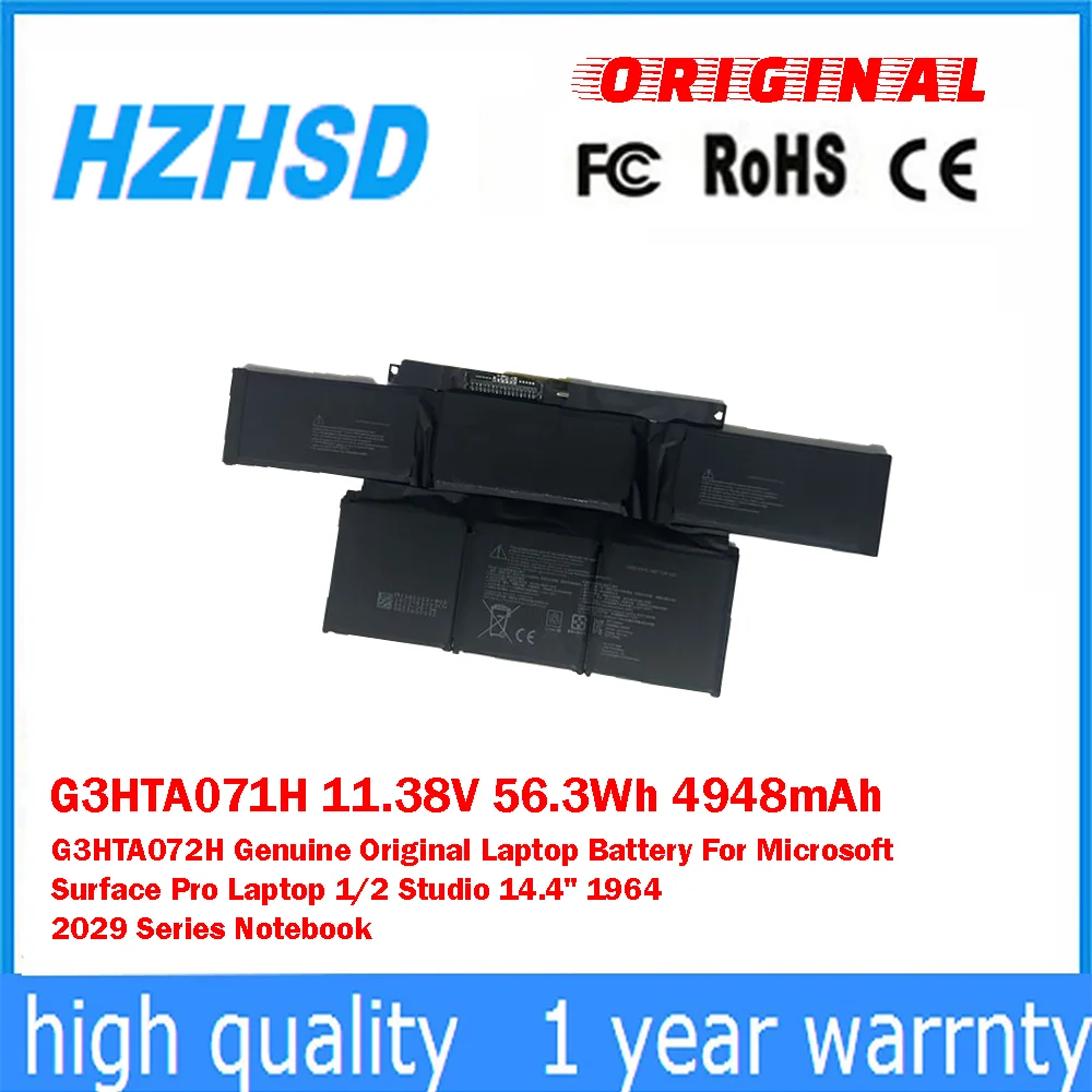 

G3HTA071H 11.38V 56.3Wh 4948mAh G3HTA072H Genuine Original Laptop Battery For Microsoft Surface Pro Laptop 1/2 Studio 14.4" 1964